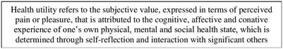 Rethinking the eidos, genos, and diaphora of the health utility concept: a psychological perspective